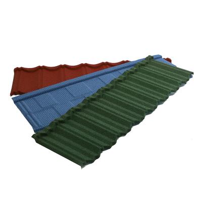 China Modern blue bond metal roofing sheet roof tile stone coated metel roof tile for sale