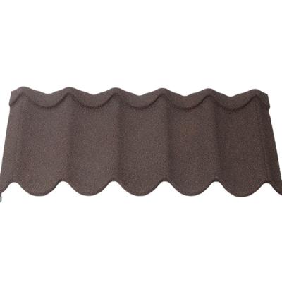 China Modern cheap 0.45mm metal roof tile wave tile zinc aluminum color stone coated roofing sheets for sale