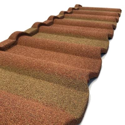 China Environmental Friendly Chinese Cheap Price Milan Colored Sand Coated Metal Roofing Tiles Stone Netting for sale