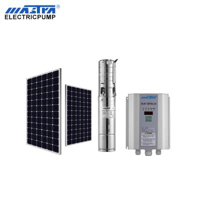 China Irrigation and Agriculture 4 Inch 110v 1500w Solar Submersible Deep Well Pump with Controller Water Gasoline Price Solar Kit for sale