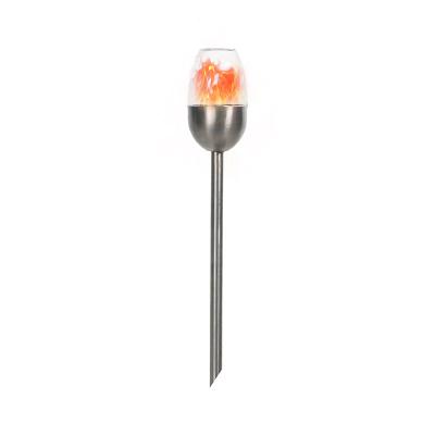 China 2023 Hot Selling Solar Garden Torch Lamp Champagne Glass Light New Design Solar Torch Light for sale