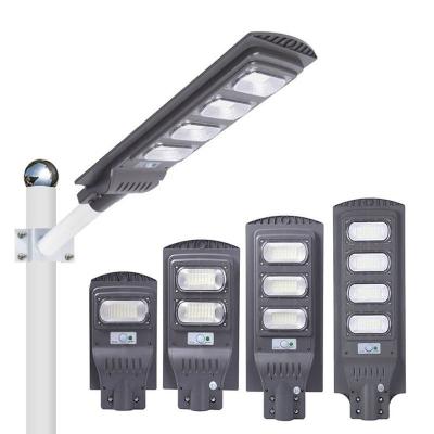 China Waterproof ABS Ip65 30W 60W 90W 120W ROAD Integrated Shine Motion Sensor All In One Solar Led Street Light for sale