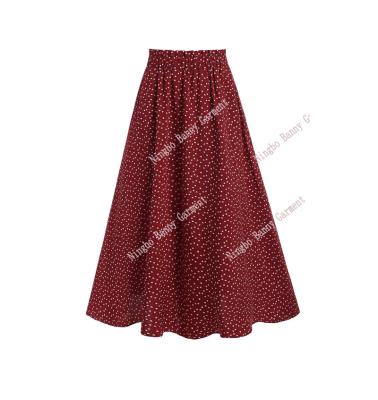 China Breathable Women's High Waisted Heart Print Midi Skirt for sale