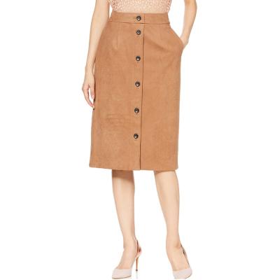 China Breathable Women High Waist Suede Wrap Skirt for sale