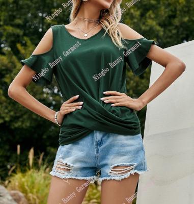 China Casual Women Chill At The Wrap Detail T-Shirts for sale