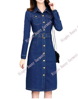 China Elastic Anti-wrinkle Womenm Denim Jacket Dress for sale