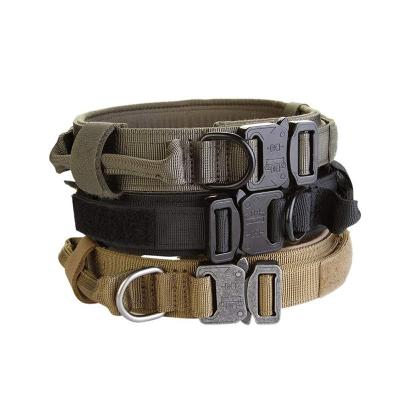 China Nibao DETACHED High Quality Heavy Nylon K9 Dog Collar with Handle for Large Dog for sale