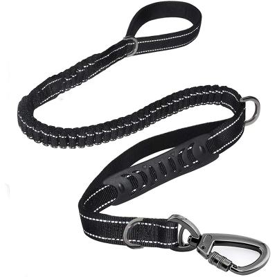 China Nibao Padded Reflective Shock Absorbing Neoprene Double Padded Two Handle Bungee Dog Leash for sale