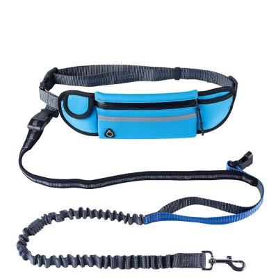 China Nibao Bungee Multifunctional Thoughtful Padded Nylon Dog Leash With Durable Hands Free And Waist Bag for sale