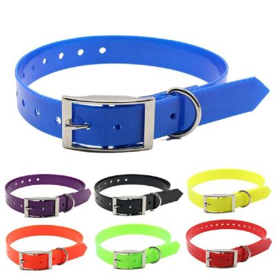 China Nibao Hunting Personalized Popular Fluorescent TPU Dog Collar, Wholesale Plastic Adjustable TPU Coated Dog Collar for sale