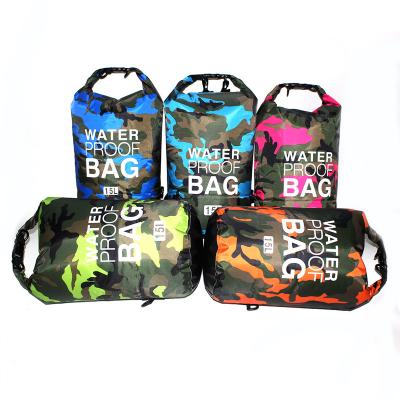 China Outdoor Gear Hiking Camouflage PVC TPU Ocean Swim Duffle Waterproof Dry Bag Backpack Camping 2L 5L 10L 15L 20L 30L for sale