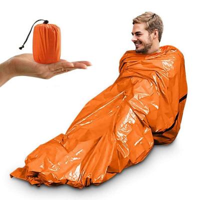 China Lightweight Bivy Bag Mylar Aluminum Foil PE Emergency Survival Thermal Sleeping Bag For Camping for sale