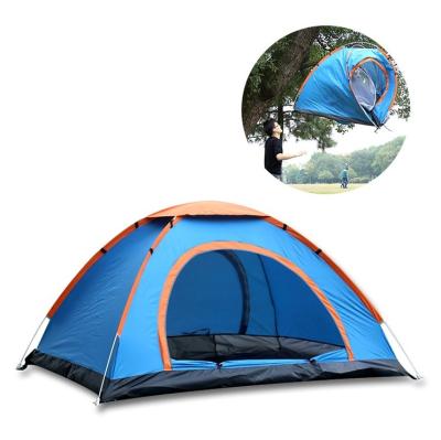 China Cheap Price Fast Open Diagonal Tying Type Pop Up Large Space Single Layer 4 Person Outdoor Camping Tents for sale