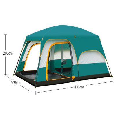 China Extended Type Tent 8 Person Waterproof Large Large 2 Bedroom Outdoor Traveling Camping Tent For Family Glamping for sale