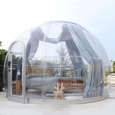 China Tube Type Tent Stake Outdoor 6m 4m 5m Geodesic Commercial Clear Dome Glamping Camping Tent With Bathroom for sale