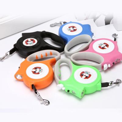 China Personalized Automatic Retractable Dog Leash With Light Hands Double Led Free Bungee Dog Leash for sale