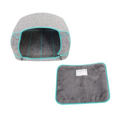 China Cute Round Heating Pet Bed Felt Cat Cave CAT Care Cat Cave Bed for sale