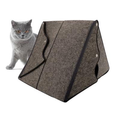 China China Factory Heating Dog Bed Felt Warm Pet Cat Bed Cat Bed Cave for sale