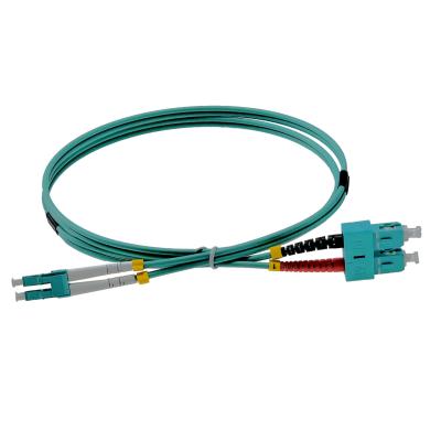 China FTTX MMF 50/125 OM3 OM4 SC to LC Duplex Fiber Cable Patch Cord for sale