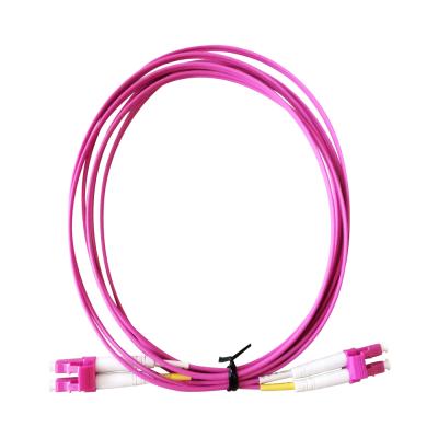 China OM4 2m Duplex Cable Fiber Optic Jumpers Fiber Optic Patch Cord LC - LC LC-LC for sale