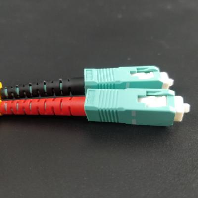 China FTTX OM3 MM SC Duplex Fiber Optic Cable With Connector For Data Center for sale