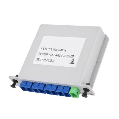 China FTTX 1 Fiber Optic Blue *8 SC UPC Insert PLC Plug-in Splitter for sale