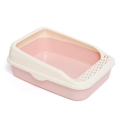 China Wholesale Pet Stored Cat Toilet Cat Litter Box Indoor Plastic Clean Hottest Retail for sale