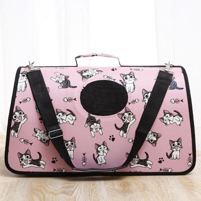 China Factory Price Various Specifications Breathable Custom Pet Carrier Bag Cartoon Pattern Dog Cat Travel Shoulder Bag for sale