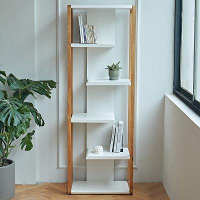 China Modern Factory Direct Living Room Furniture Solid Wood Frame Rack Shelf Bookcase For Home for sale