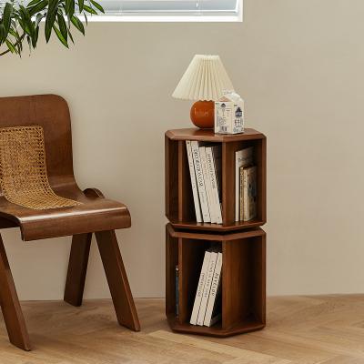 China Space-Saving Floor-Standing Wooden Revolving Bookshelf Revolving Bookcase for sale