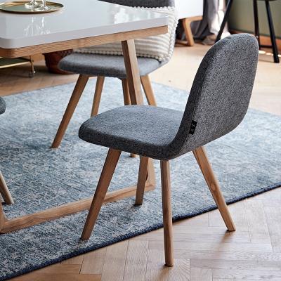 China Elegant Dining Room Furniture Comfortable Backrest Solid Wood Base Leather Cover Dining Chair for sale