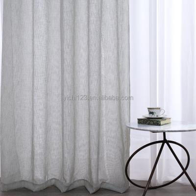 China Blackout Philippines Grommet Eyelets Polyester Blackout Hotel Woven Linen Curtain for sale