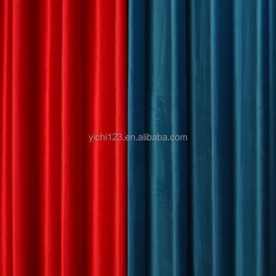 China Breathable Luxury Red Blue Theater Blackout Curtains Velvet Fabric For Living Room Home Walls for sale