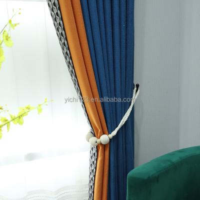 China Chenille Style Breathable Luxury 100% Polyester Living Room Shading Hotel Blackout Curtain Fabric Custom Chenille for sale