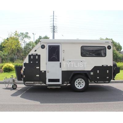 China Travel trailer poptop camper caravan with bathroom for sale