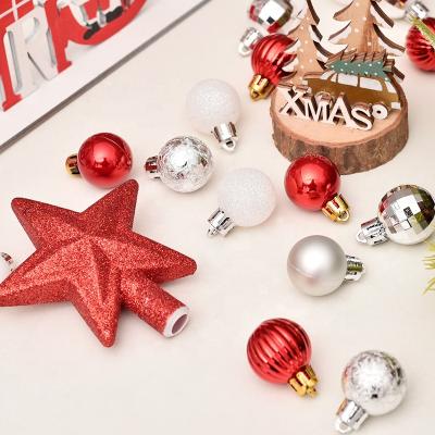 China Hot Sale Colorful Christmas Ball 30pcs Decorative Plastic Christmas Ball Ornament Christamas Home Decoration Stock 3cm For Indoor Home Decoration for sale