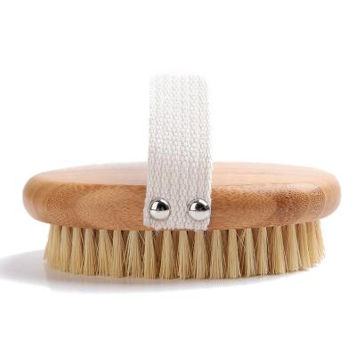 China OEM Brand Beech Body Brush Dry Skin Brush Sisal Clean Bristle Wooden Bath Brush for sale