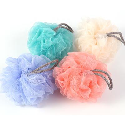 China EXFOLIATE Small Flower Shaped Body Shower PE Sponge Bath Cleaning Ball for sale