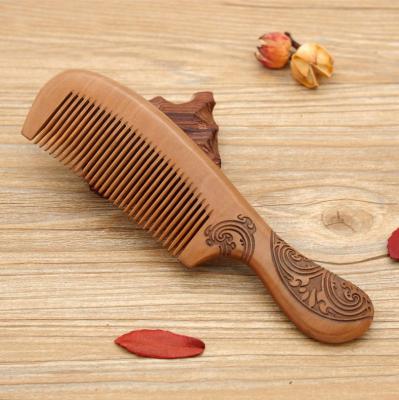 China Hot Sale Wholesale 100% Natural Wooden Comb Peach Waterproof Hair Comb Household Hair Brush Comb for sale