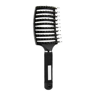 China Custom Curved Exhaled Comb Hair Brush Waterproof Premium Hair Bristle Hair Brush Detangling Hair Brush for sale