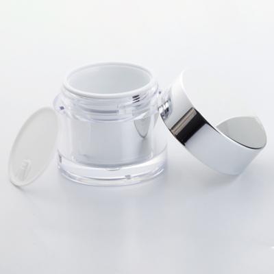 China Cosmetic In Stock 100g 150g 200g 250g PP Double Wall Cream White Cosmetic Jar for sale