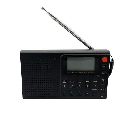 China 2021 Hot Selling FM Stereo Sound FM AM Switches Stereo Portable Radio With TF Card Player Recorder Nap Mic Alarm Clock for sale