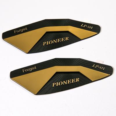 China Hot Selling Europe Fashion Design 2 Color Professional Made Gold Nickel Black Self Adhesive Nameplate for sale