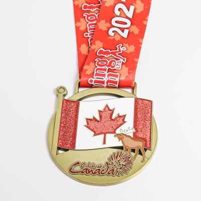 China Europe medal manufactures cheap price plated custom white 3d zinc alloy metal sports race award medals for sale