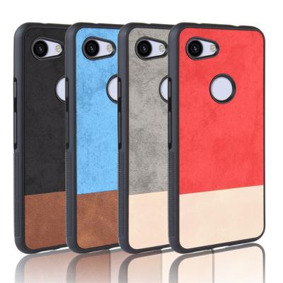 China Fabric Design TPU+PU+PC Shockproof Creative Color Matching Shockproof Phone Shape For Google Pixel 3A 3A XL for sale