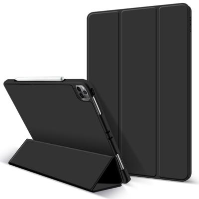 China Shockproof For iPad Mini 6 Case Ultra Slim Smart Triple Leather Case For iPad Pro Case 12.9 2021 for sale