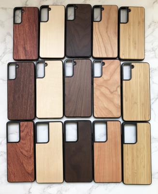 China Real High Quality Shockproof Wooden Phone Case, Custom Logo Wood +TPU Shockproof Wooden Phone Case For Samsung S21 Ultra for sale