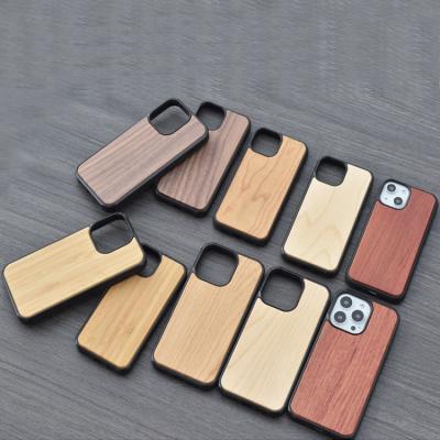 China Natural Wooden Anti-drop Phone Case, Custom Laser Engraved Logo Soft TPU Shockproof Wooden Phone Case For iPhone 13 Pro Max for sale