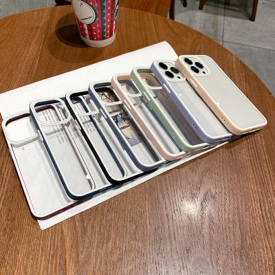 China Newest Color Contrast Frame Design Acrylic+TPU Shockproof Shockproof Phone Case For iPhone 13 13 Pro Max for sale