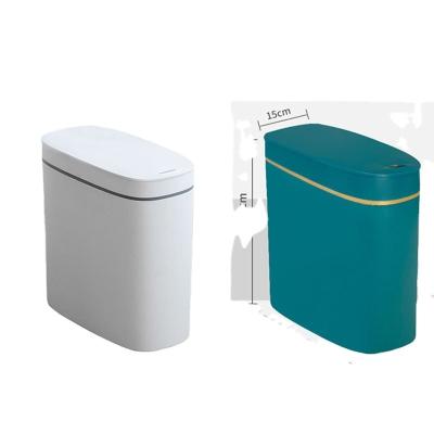 China 14L Waste Bin Sensor Smart Home Kitchen Office Kitchen Sustainable Smart Electric Slim Automatic Plastic Waste Bin Smart Waste Bin for sale